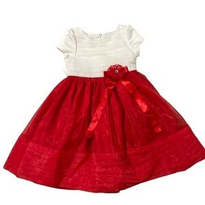 Princess Wear White and Red Organza Dress Size 6